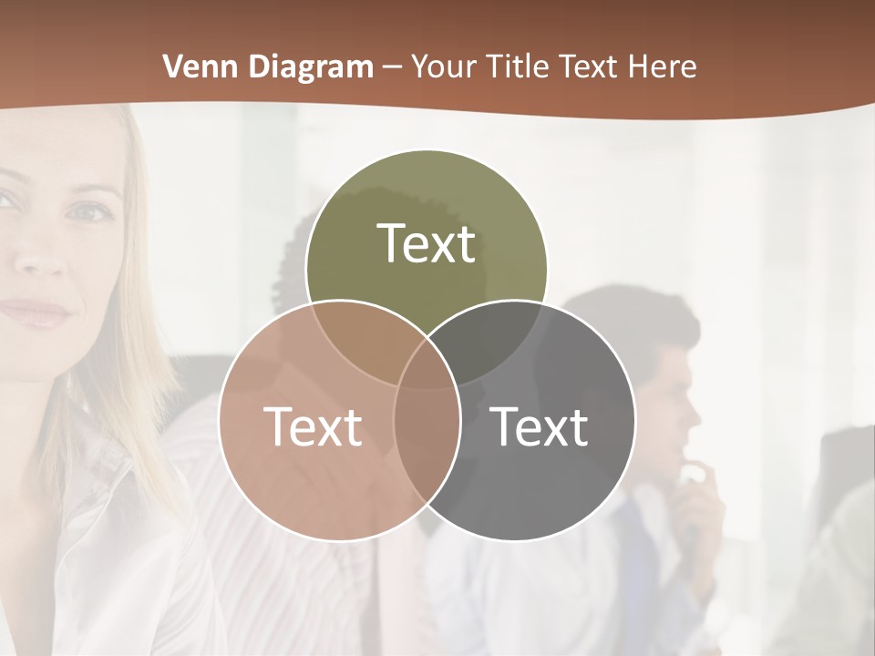 A Group Of Business People Sitting At A Table PowerPoint Template