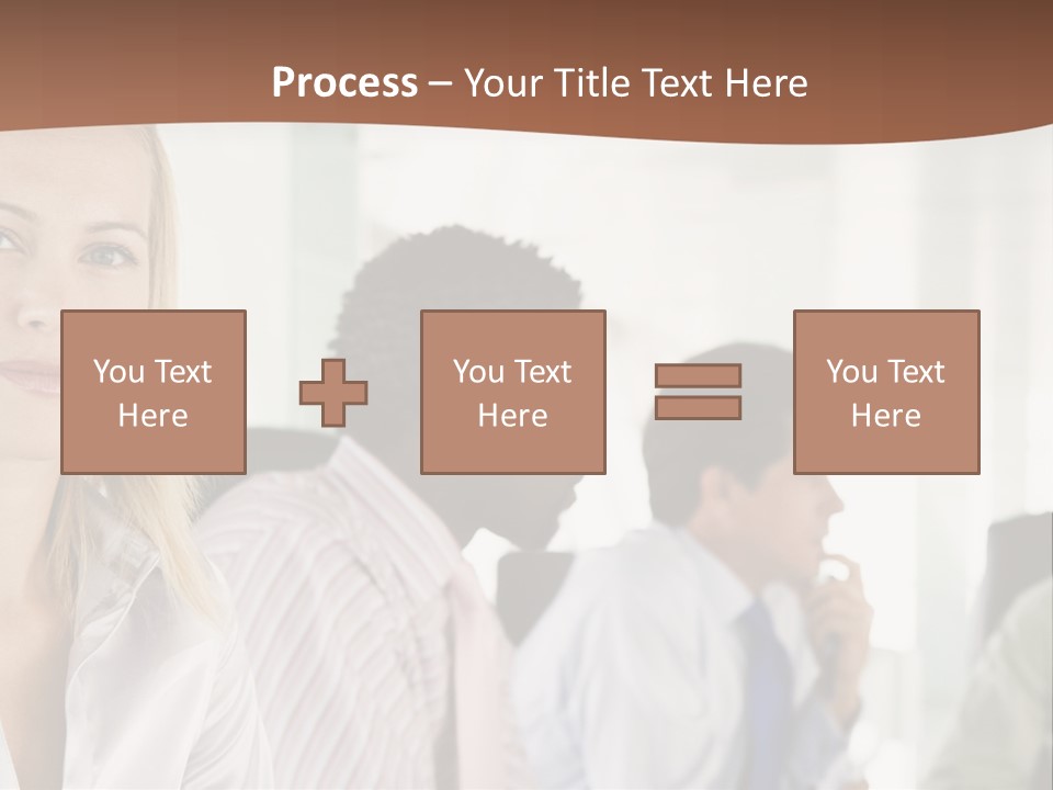 A Group Of Business People Sitting At A Table PowerPoint Template