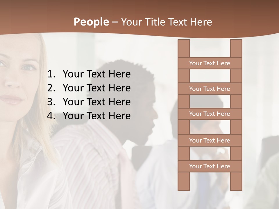 A Group Of Business People Sitting At A Table PowerPoint Template