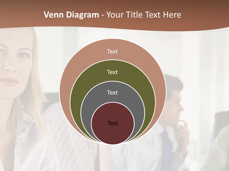 A Group Of Business People Sitting At A Table PowerPoint Template