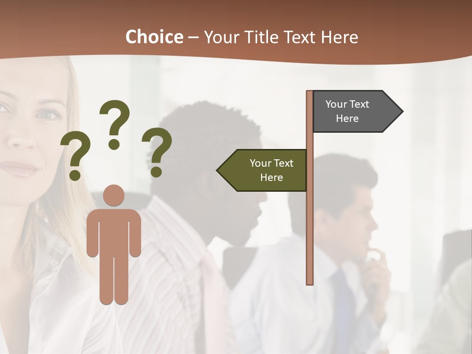 A Group Of Business People Sitting At A Table PowerPoint Template