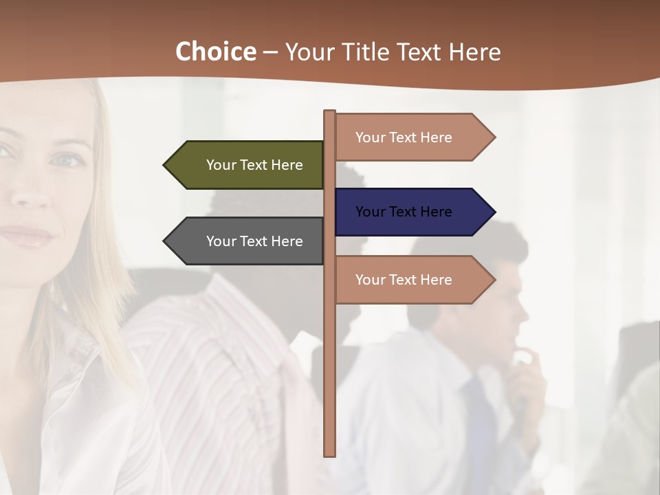 A Group Of Business People Sitting At A Table PowerPoint Template