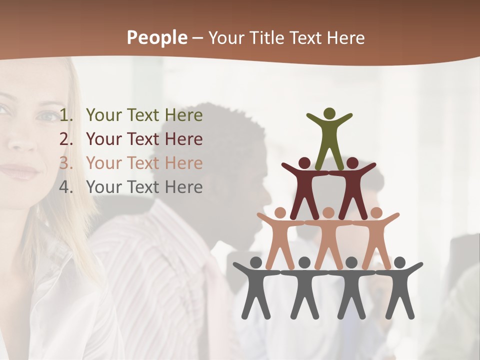 A Group Of Business People Sitting At A Table PowerPoint Template