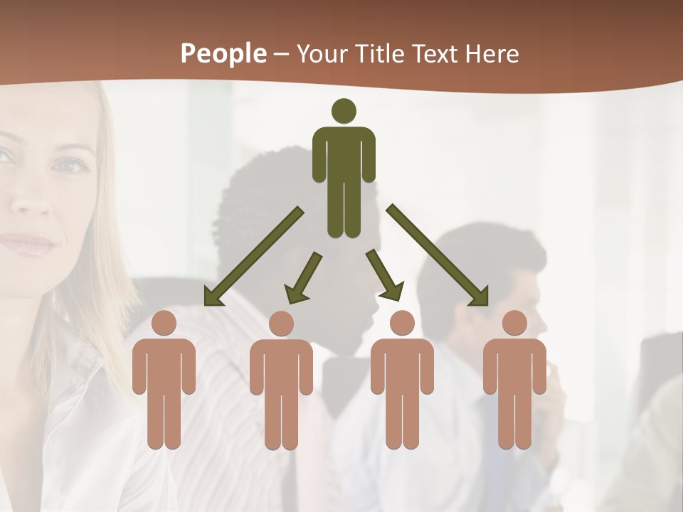 A Group Of Business People Sitting At A Table PowerPoint Template