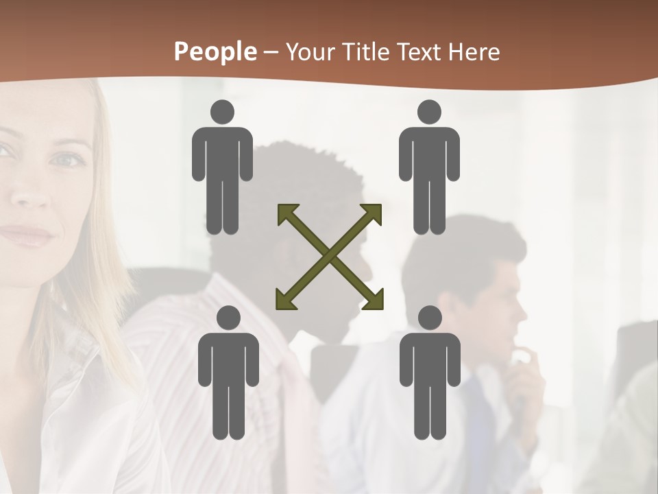 A Group Of Business People Sitting At A Table PowerPoint Template