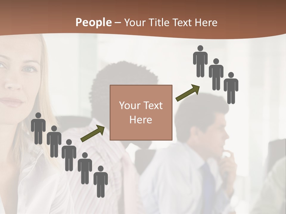 A Group Of Business People Sitting At A Table PowerPoint Template