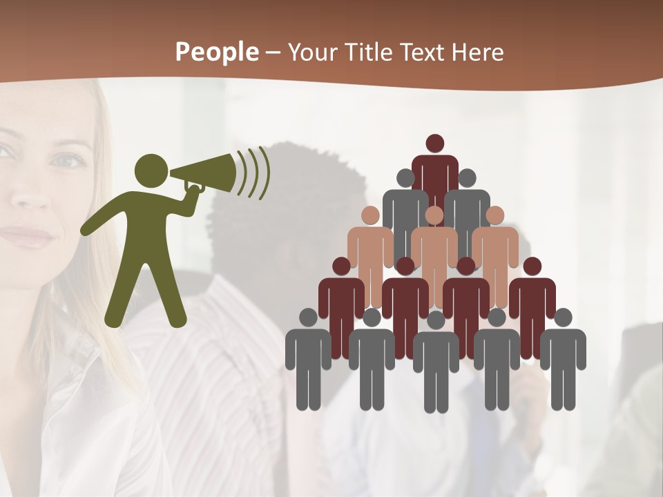 A Group Of Business People Sitting At A Table PowerPoint Template