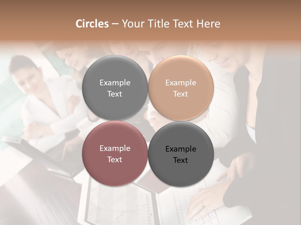 A Group Of People Sitting At A Table With Laptops PowerPoint Template