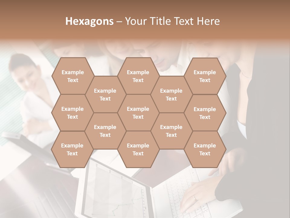 A Group Of People Sitting At A Table With Laptops PowerPoint Template