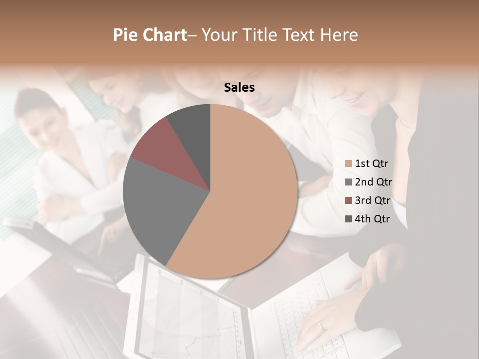 A Group Of People Sitting At A Table With Laptops PowerPoint Template