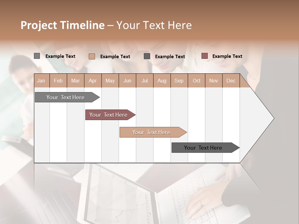 A Group Of People Sitting At A Table With Laptops PowerPoint Template