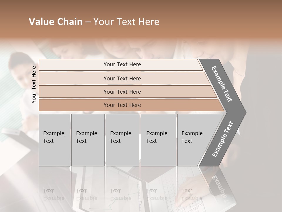 A Group Of People Sitting At A Table With Laptops PowerPoint Template