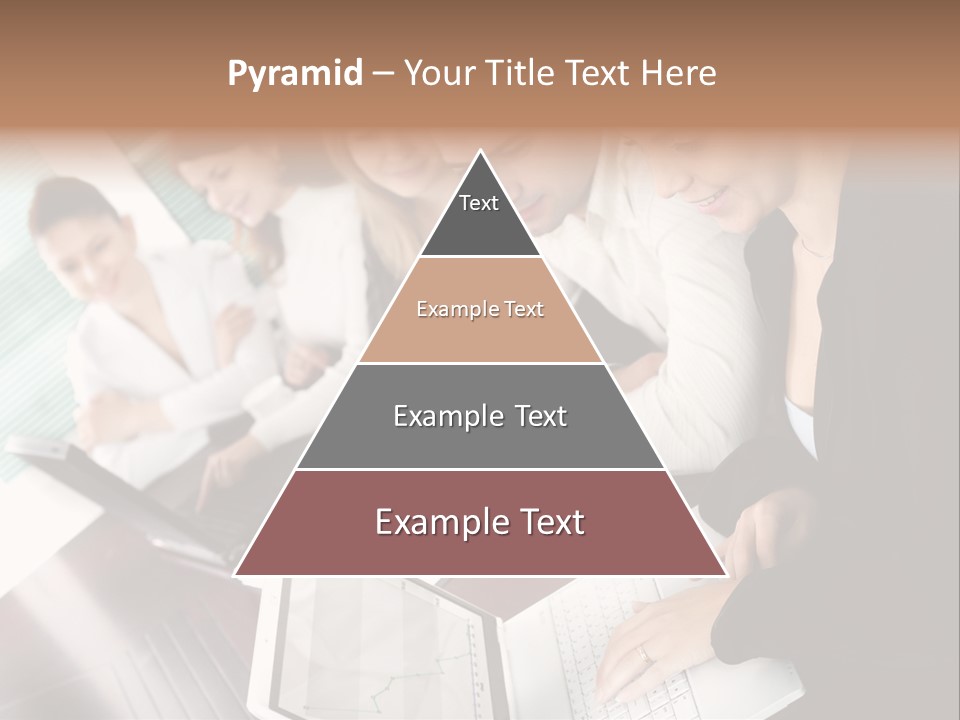 A Group Of People Sitting At A Table With Laptops PowerPoint Template