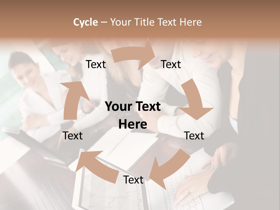 A Group Of People Sitting At A Table With Laptops PowerPoint Template