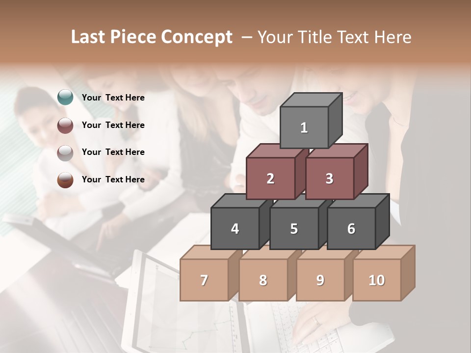A Group Of People Sitting At A Table With Laptops PowerPoint Template