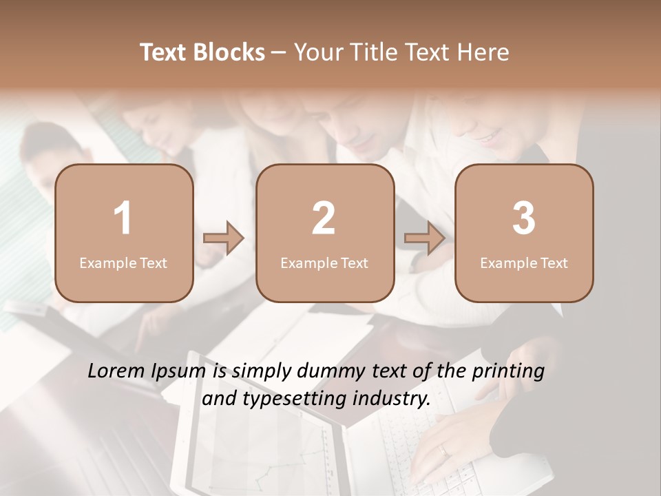 A Group Of People Sitting At A Table With Laptops PowerPoint Template