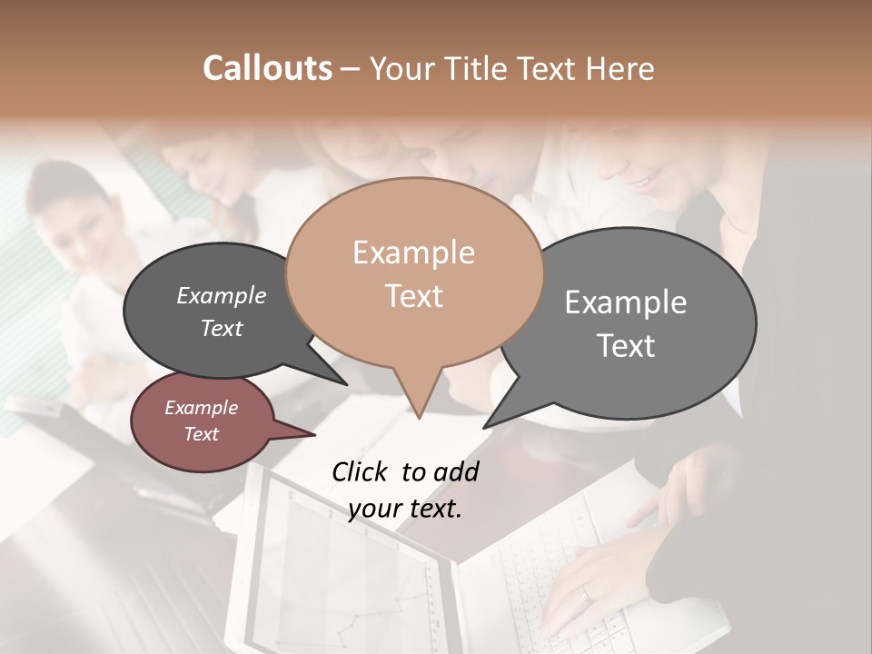 A Group Of People Sitting At A Table With Laptops PowerPoint Template