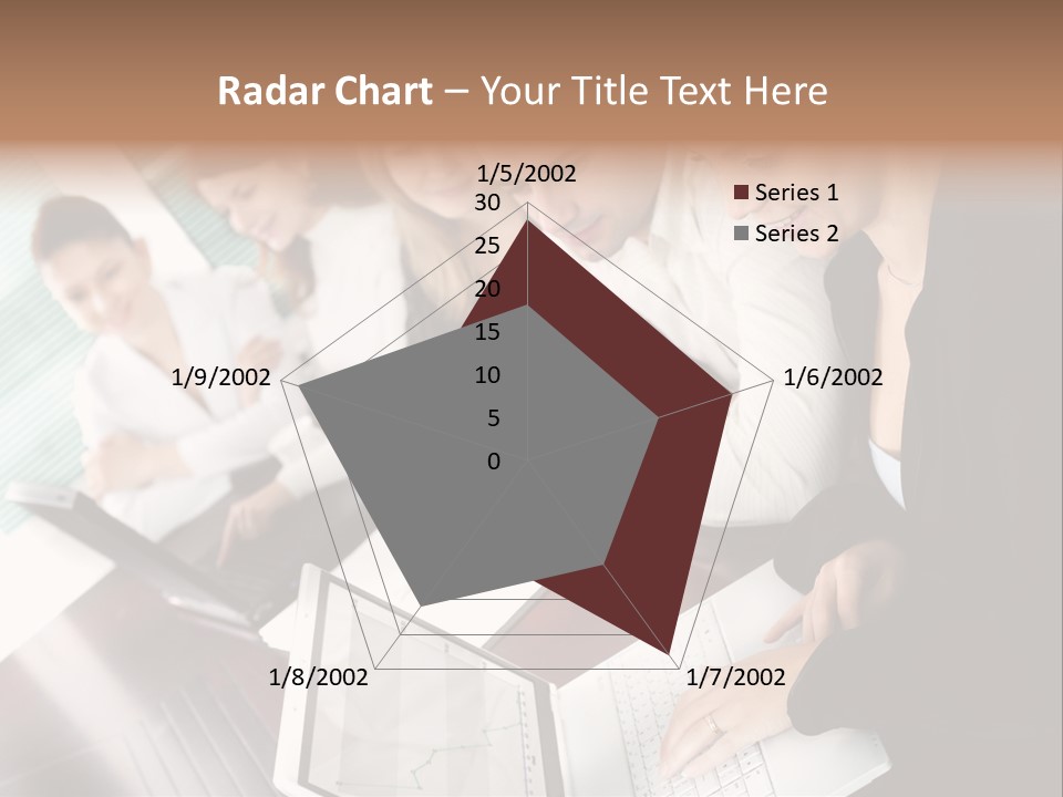 A Group Of People Sitting At A Table With Laptops PowerPoint Template