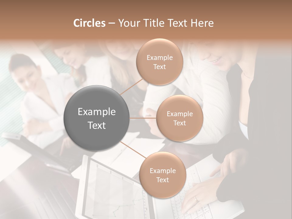 A Group Of People Sitting At A Table With Laptops PowerPoint Template