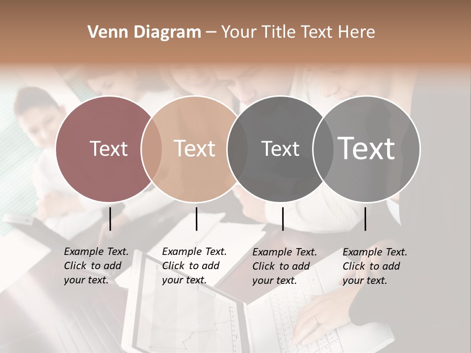 A Group Of People Sitting At A Table With Laptops PowerPoint Template