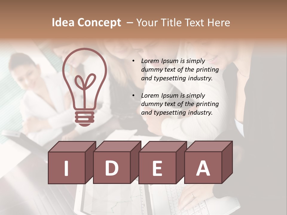 A Group Of People Sitting At A Table With Laptops PowerPoint Template