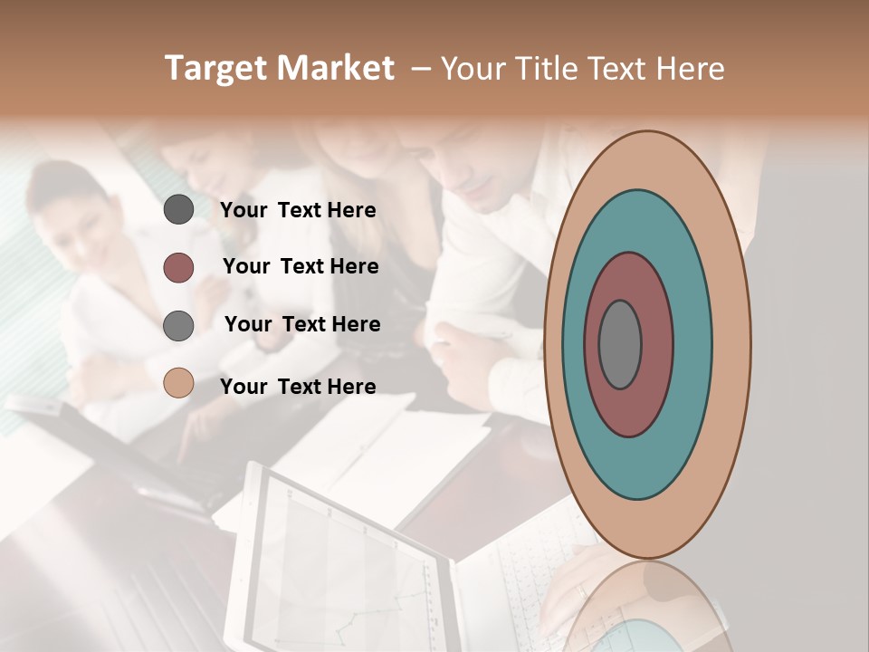 A Group Of People Sitting At A Table With Laptops PowerPoint Template