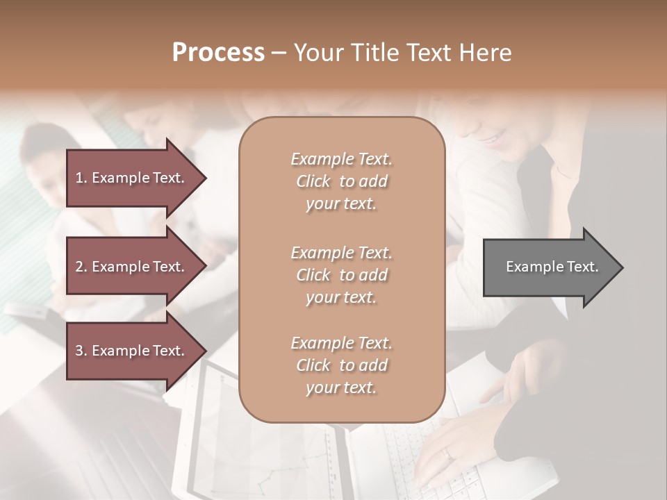 A Group Of People Sitting At A Table With Laptops PowerPoint Template