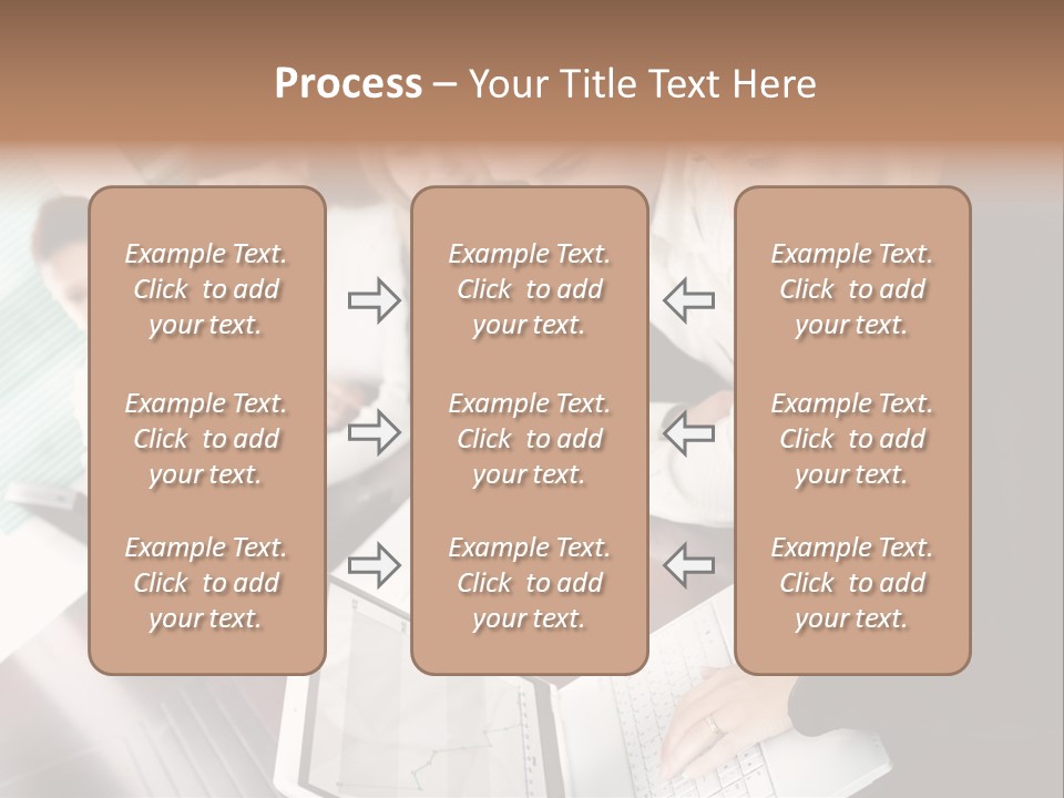 A Group Of People Sitting At A Table With Laptops PowerPoint Template