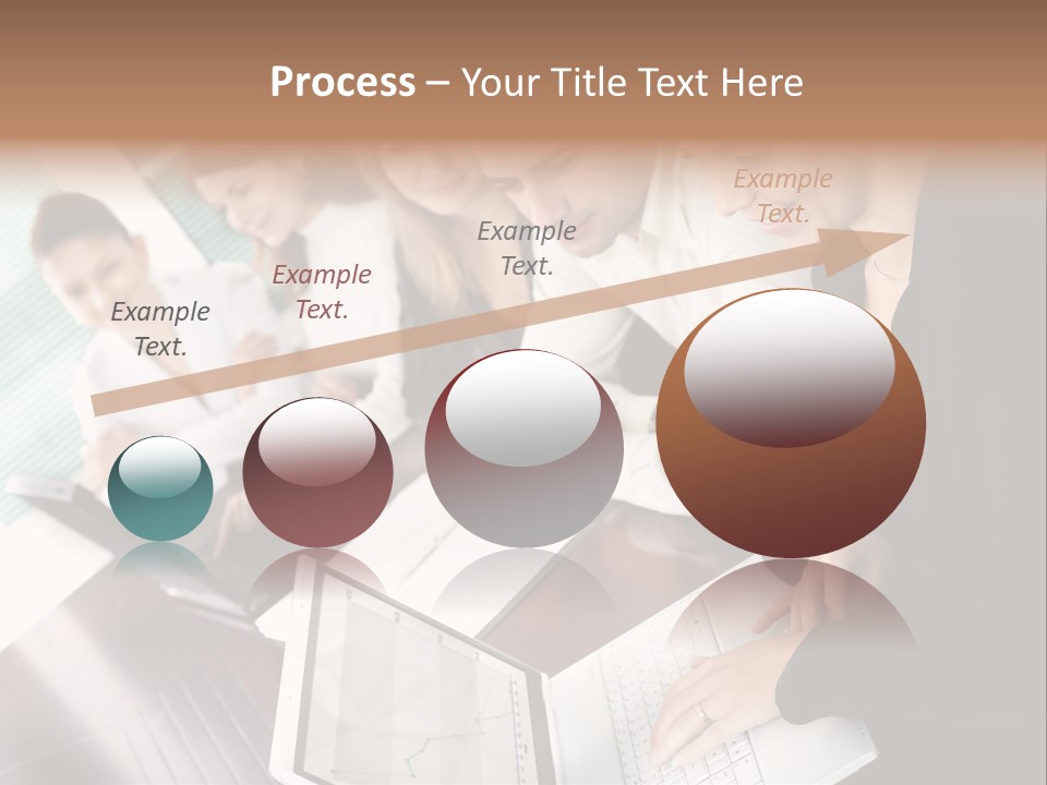 A Group Of People Sitting At A Table With Laptops PowerPoint Template