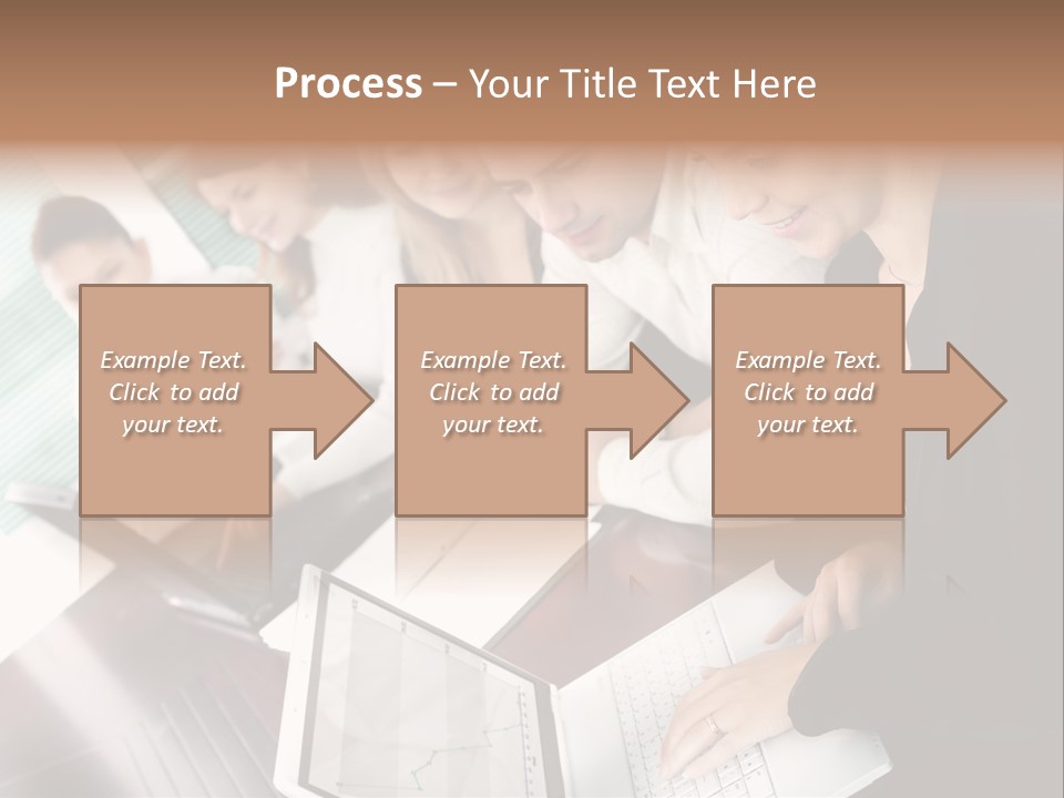 A Group Of People Sitting At A Table With Laptops PowerPoint Template