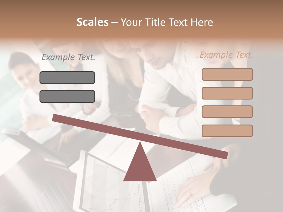 A Group Of People Sitting At A Table With Laptops PowerPoint Template