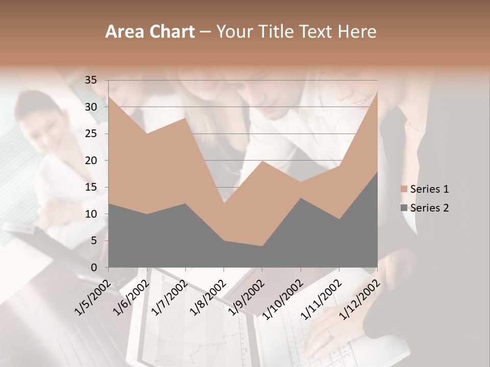 A Group Of People Sitting At A Table With Laptops PowerPoint Template