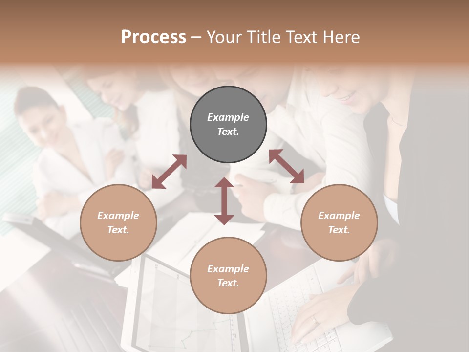 A Group Of People Sitting At A Table With Laptops PowerPoint Template