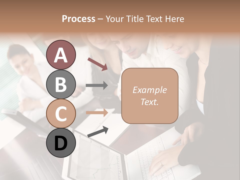 A Group Of People Sitting At A Table With Laptops PowerPoint Template