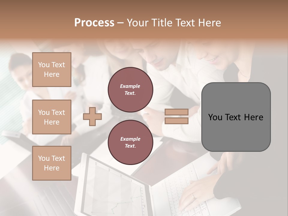 A Group Of People Sitting At A Table With Laptops PowerPoint Template