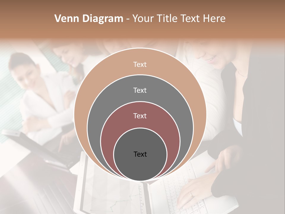 A Group Of People Sitting At A Table With Laptops PowerPoint Template