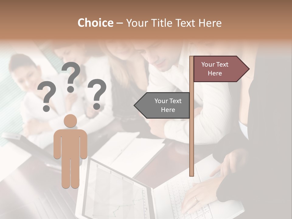 A Group Of People Sitting At A Table With Laptops PowerPoint Template