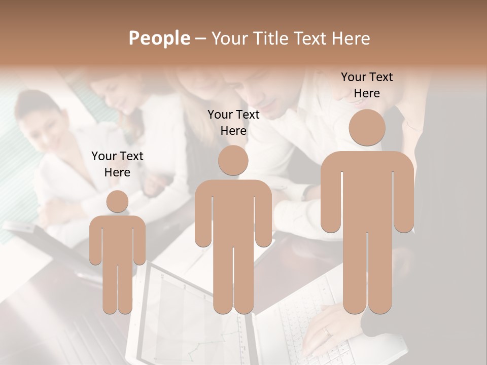 A Group Of People Sitting At A Table With Laptops PowerPoint Template