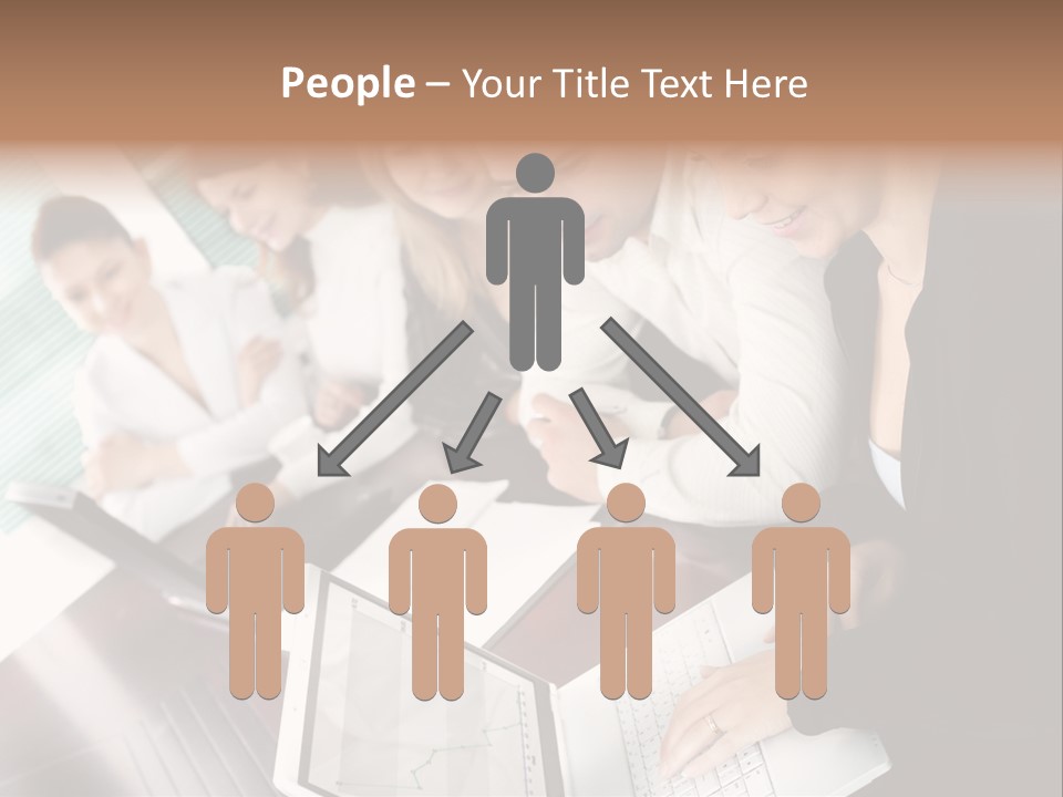 A Group Of People Sitting At A Table With Laptops PowerPoint Template