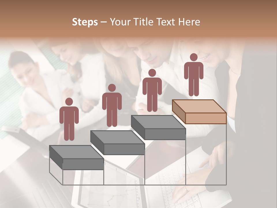 A Group Of People Sitting At A Table With Laptops PowerPoint Template