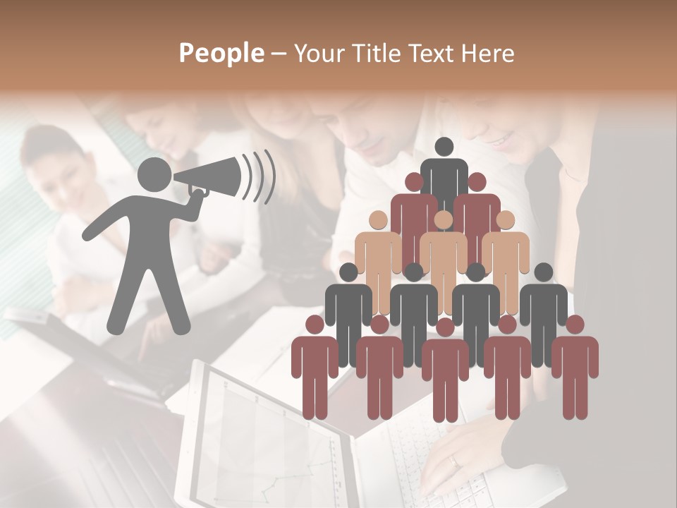 A Group Of People Sitting At A Table With Laptops PowerPoint Template