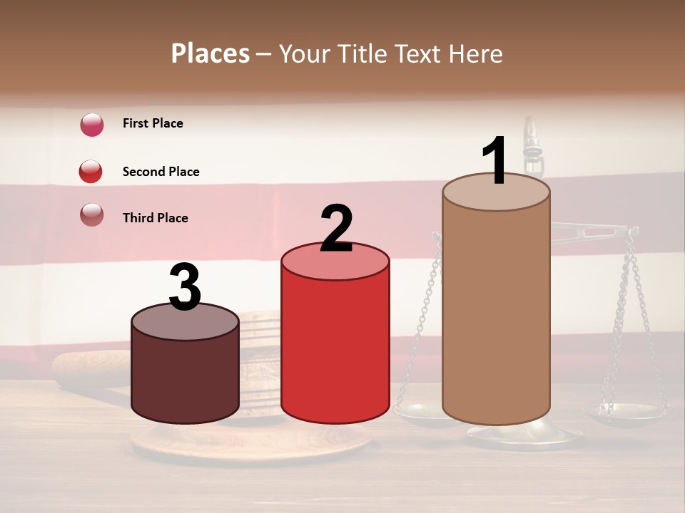 A Judge's Gavel And A Judge's Scale In Front Of An PowerPoint Template