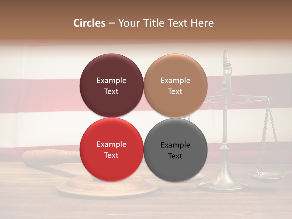 A Judge's Gavel And A Judge's Scale In Front Of An PowerPoint Template