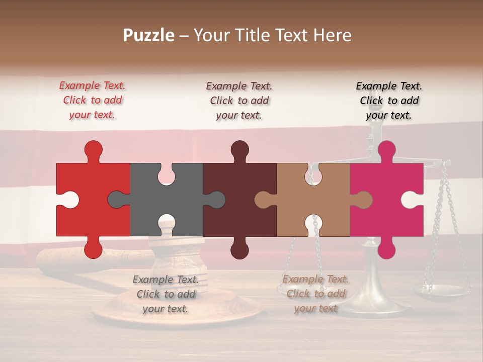 A Judge's Gavel And A Judge's Scale In Front Of An PowerPoint Template