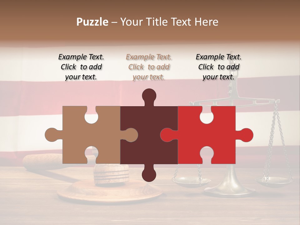 A Judge's Gavel And A Judge's Scale In Front Of An PowerPoint Template