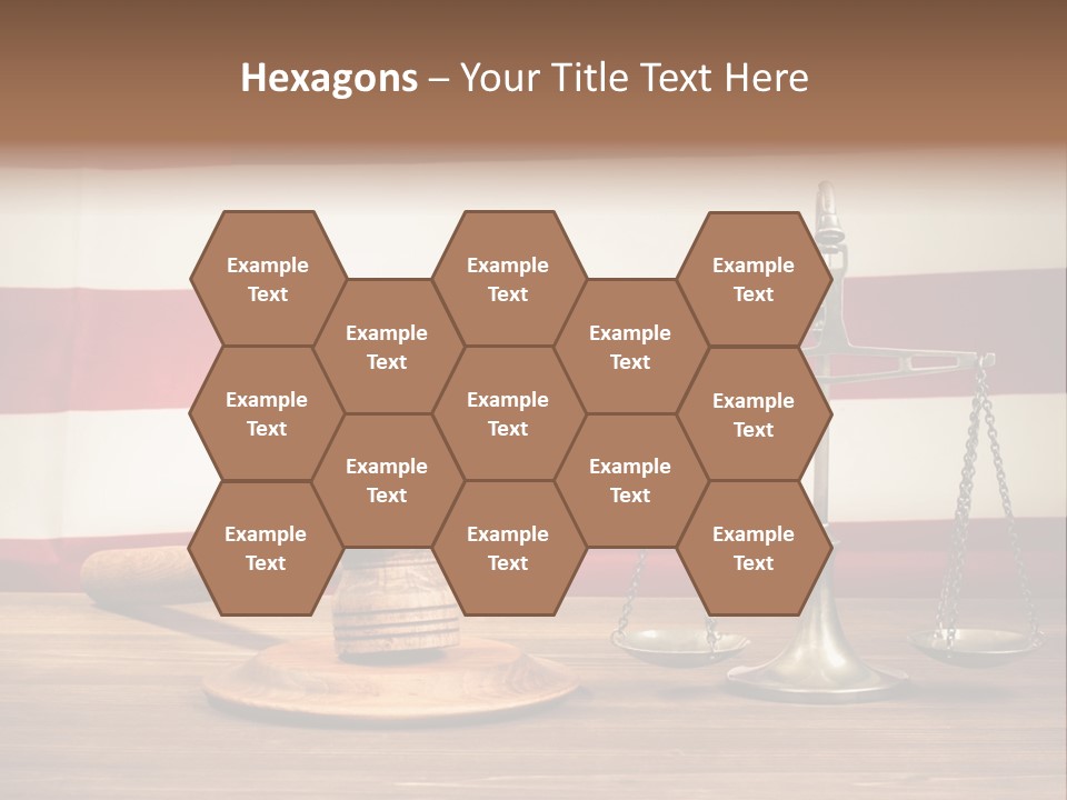 A Judge's Gavel And A Judge's Scale In Front Of An PowerPoint Template