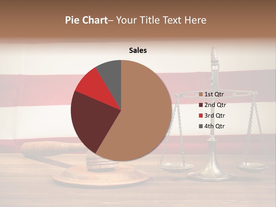 A Judge's Gavel And A Judge's Scale In Front Of An PowerPoint Template