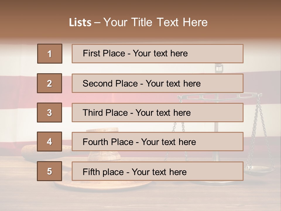 A Judge's Gavel And A Judge's Scale In Front Of An PowerPoint Template