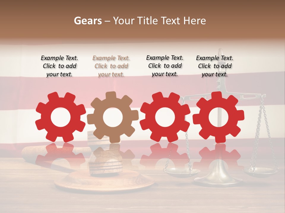 A Judge's Gavel And A Judge's Scale In Front Of An PowerPoint Template