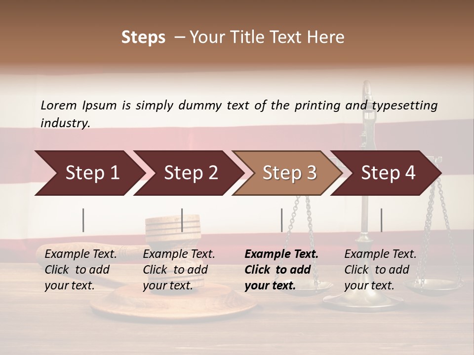 A Judge's Gavel And A Judge's Scale In Front Of An PowerPoint Template